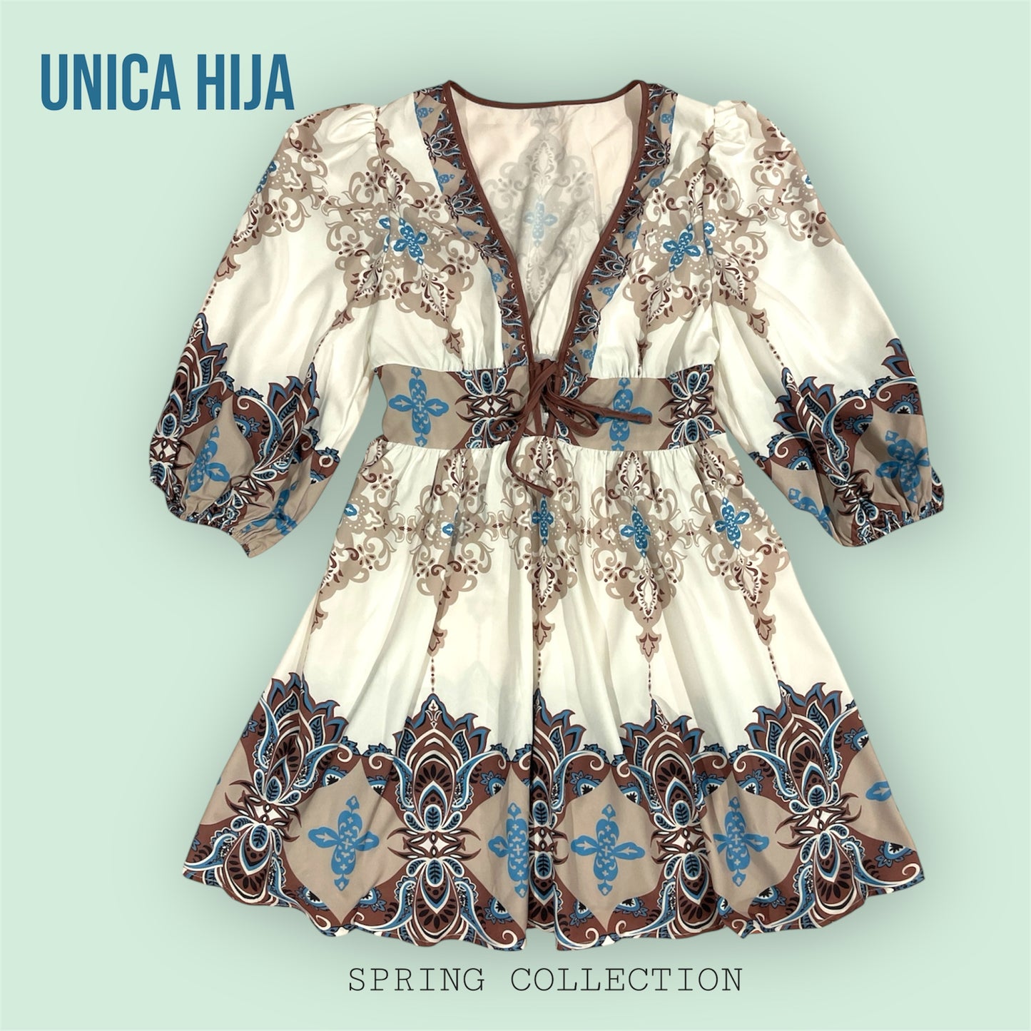 Boho Charm Printed Mini Dress