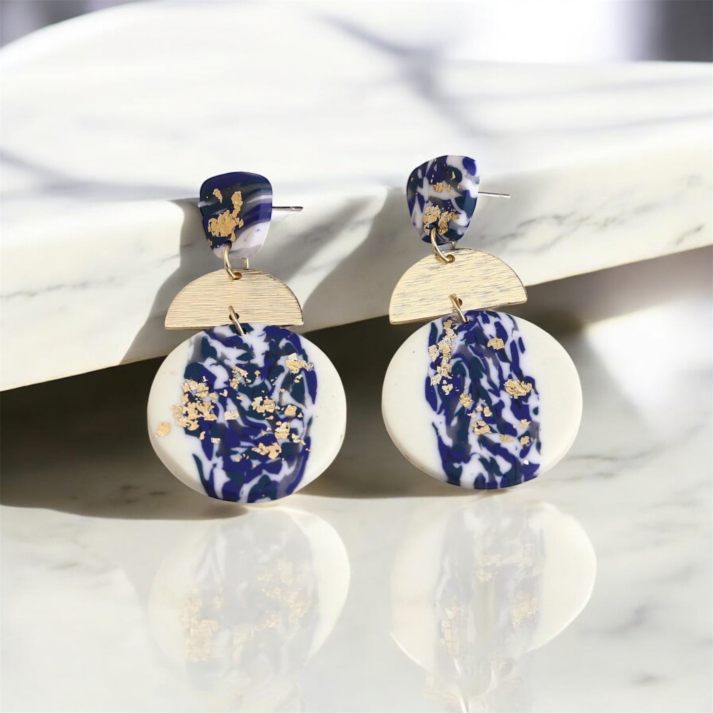 Indigo Marble Luxe Earrings