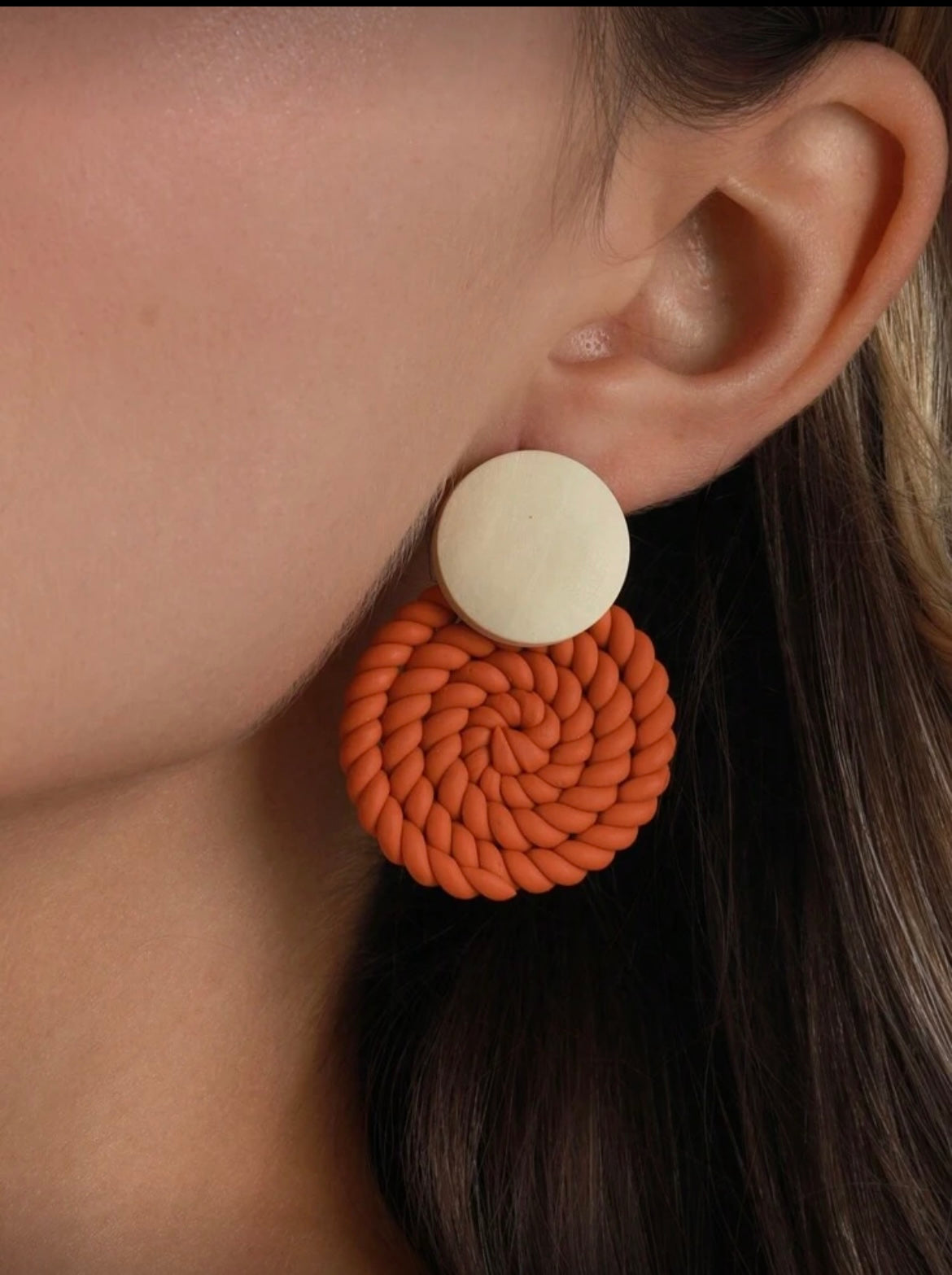 Terracotta Weave Earrings 🧡