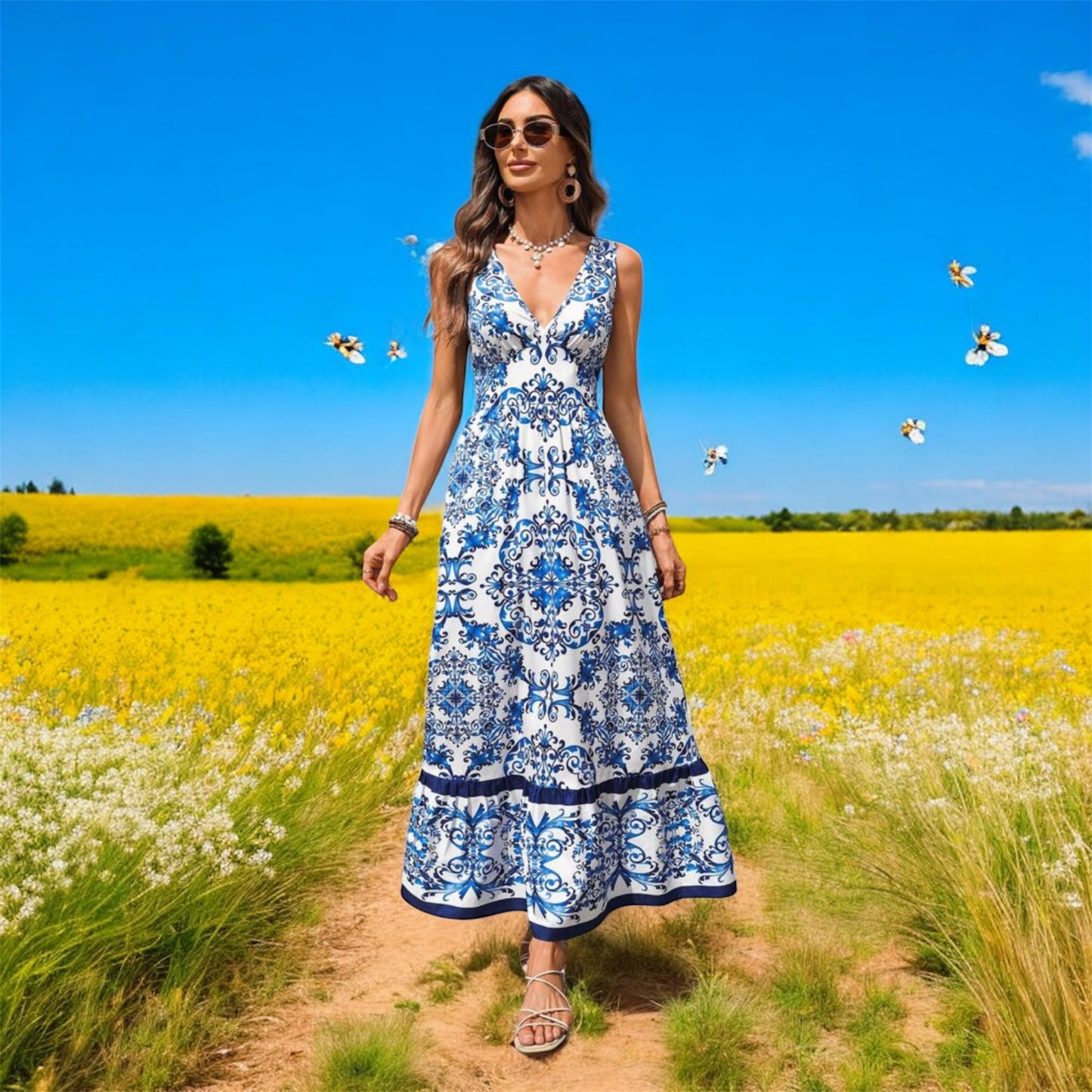 Mediterranean Dreams Maxi Dress