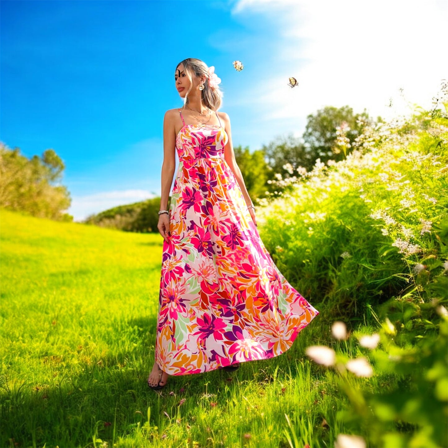 Tropical Bloom Maxi Dress ๐ธ