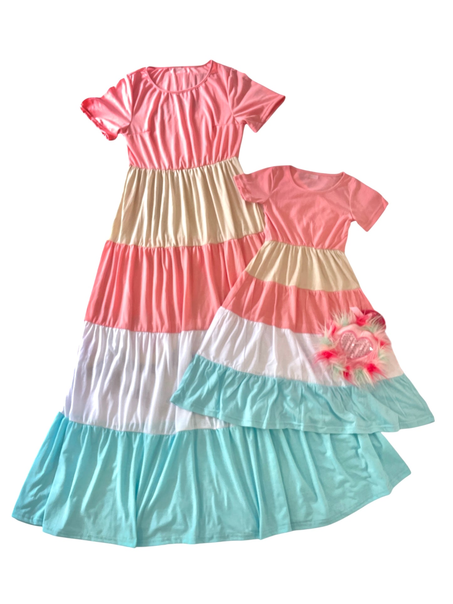 Mini Sunset Sorbet Tiered Dress π©·π§πΌ