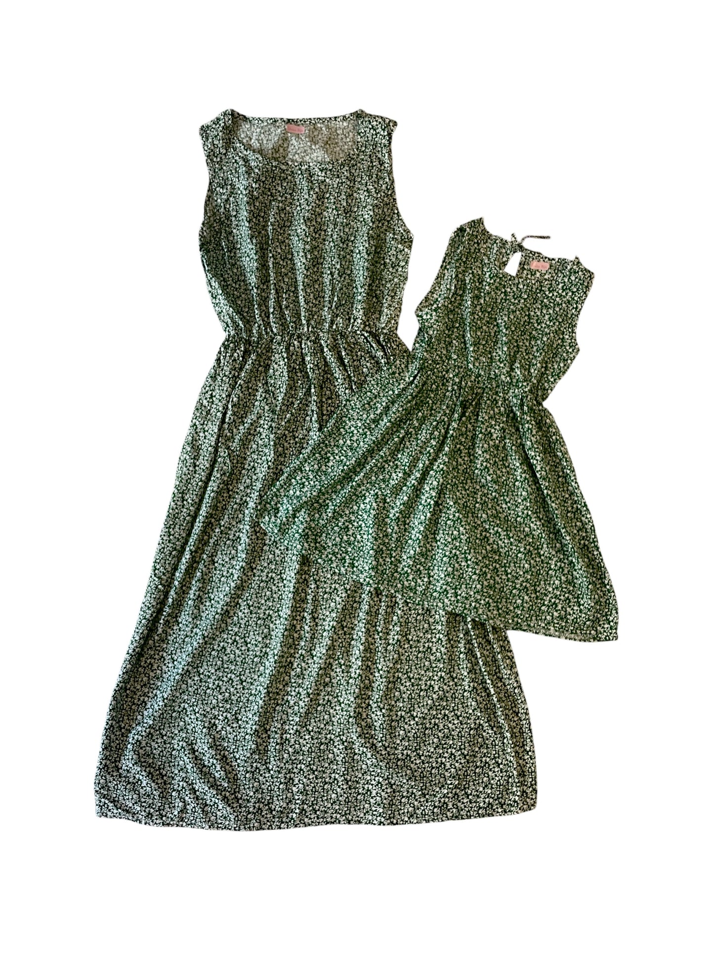 Mini Olive Bloom Maxi Dress 💚👧🏼