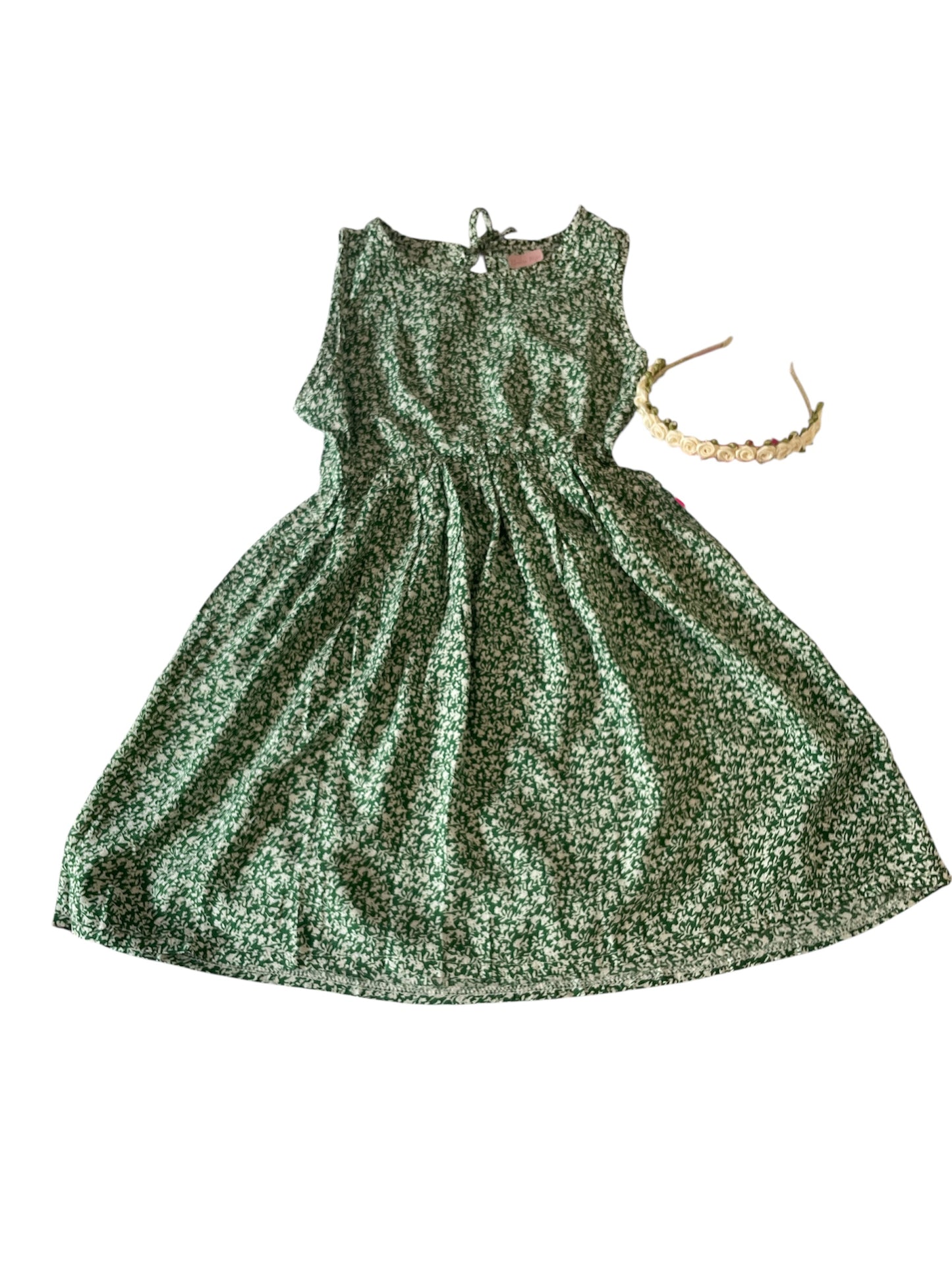 Mini Olive Bloom Maxi Dress 💚👧🏼