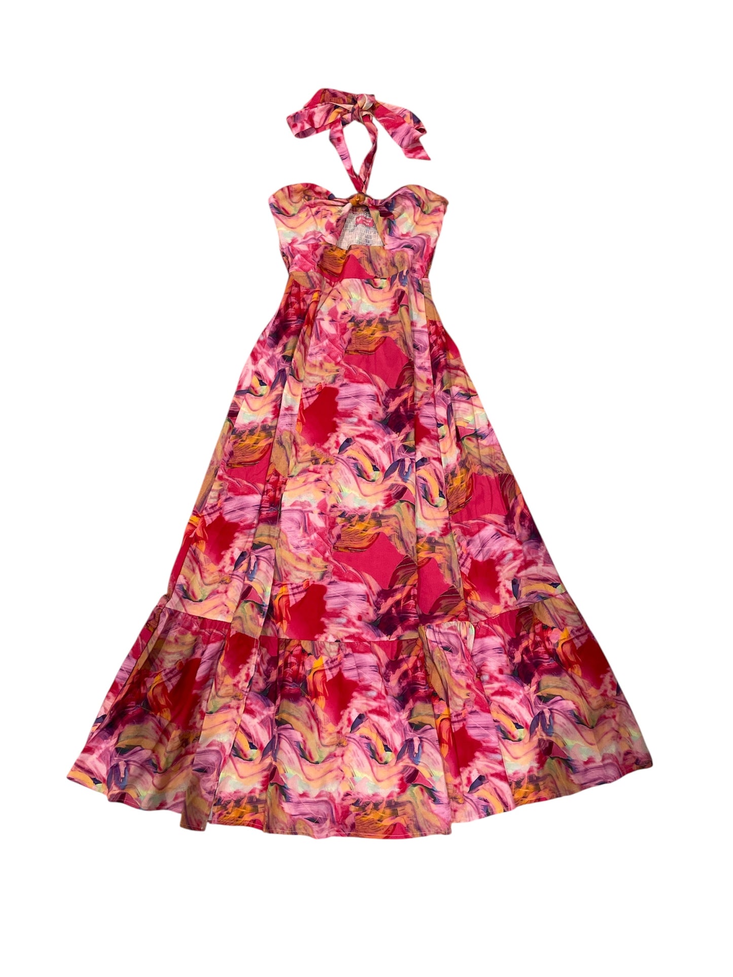 Women’s Pink Sunset Halter Maxi Dress 🌸