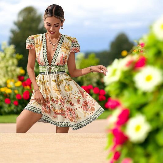 Sunlit Blooms V-Neck Dress🌻