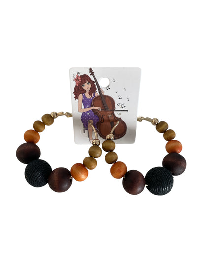 Harmony Wooden Bead Hoop Earrings