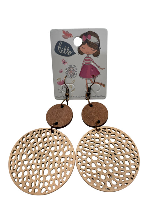 Boho Wooden Cutout Drop Earrings