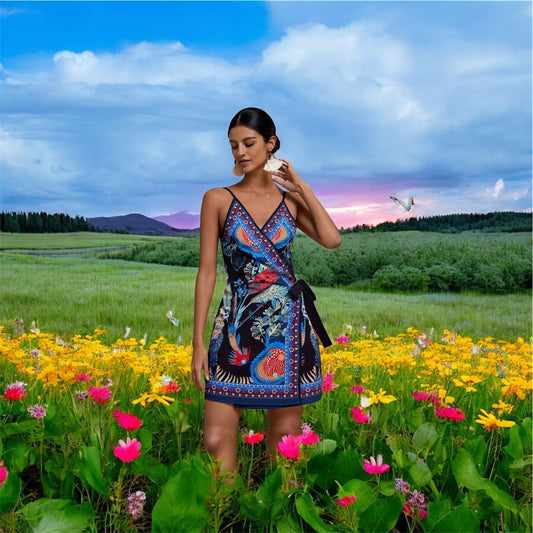 Tropical Whisper Tie up Camisole Mini Dress 🌴