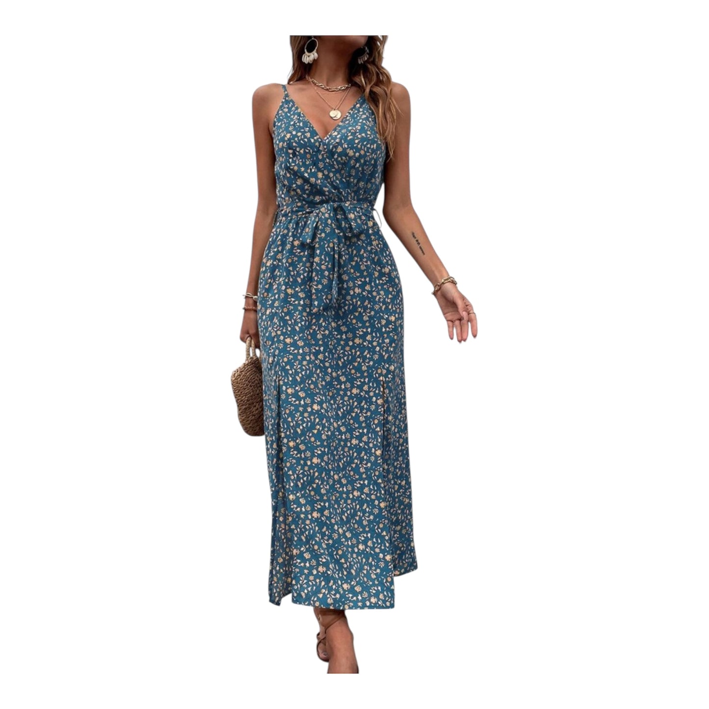 Floral Breeze Wrap Maxi Dress 💙