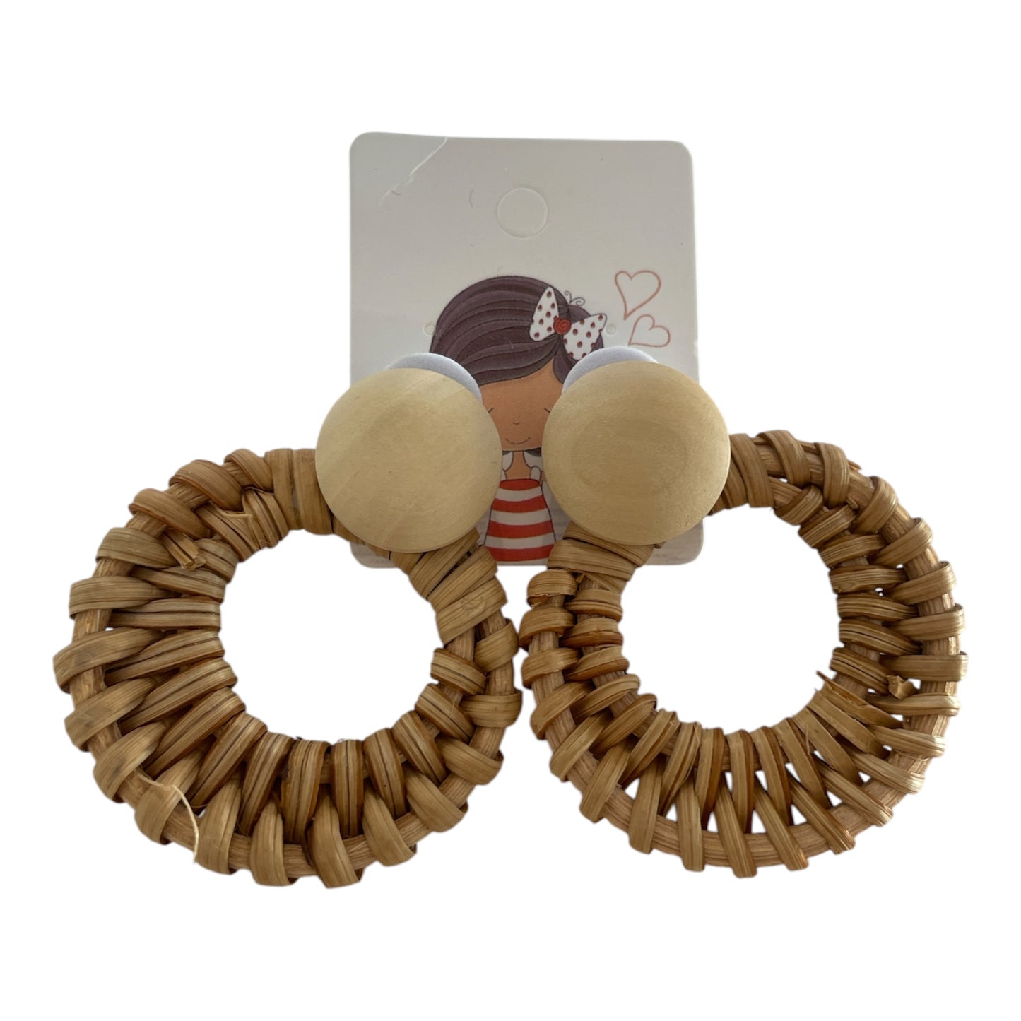 Rattan Round Earrings