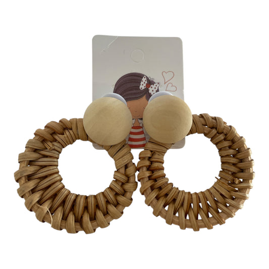 Rattan Round Earrings