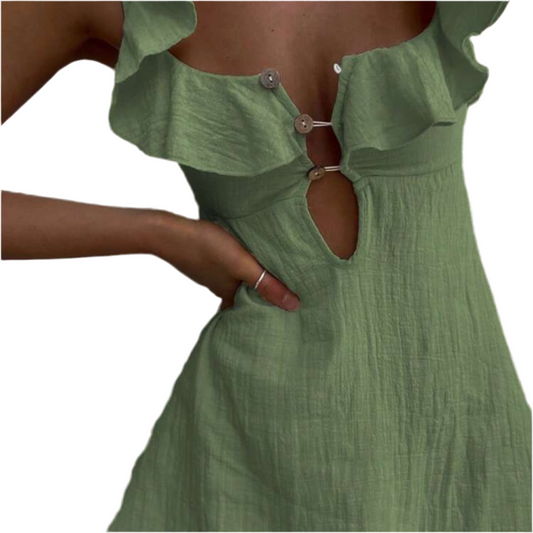 Women’s Sage Ruffle Charm Mini Dress 💚