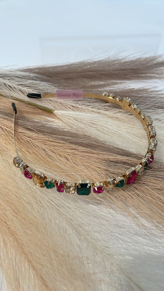 Jewel Tone Crystal Headband 💎