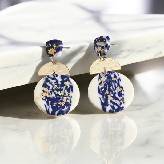 Indigo Marble Luxe Earrings