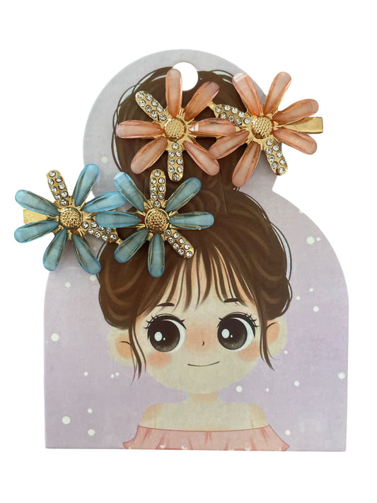 Daisy Sparkle Hair Clips Set