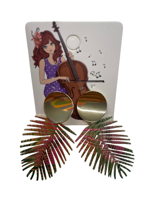 Tropical Palm Leaf Statement Earrings 💚