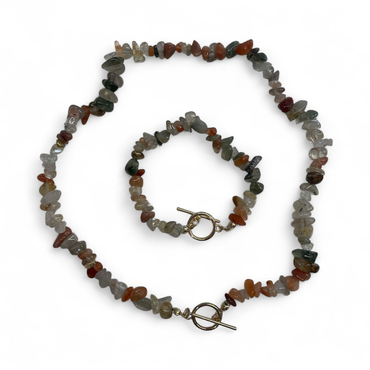 Gemstone Necklace & Bracelet Set