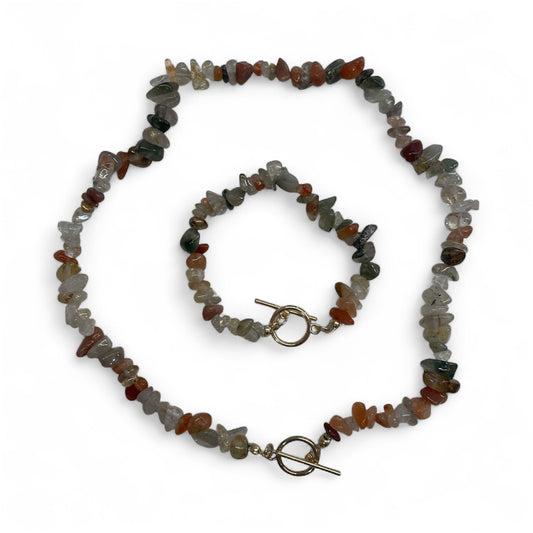 Gemstone Necklace & Bracelet Set