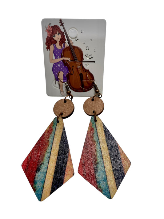 Boho Geometric Diamond Drop Earrings