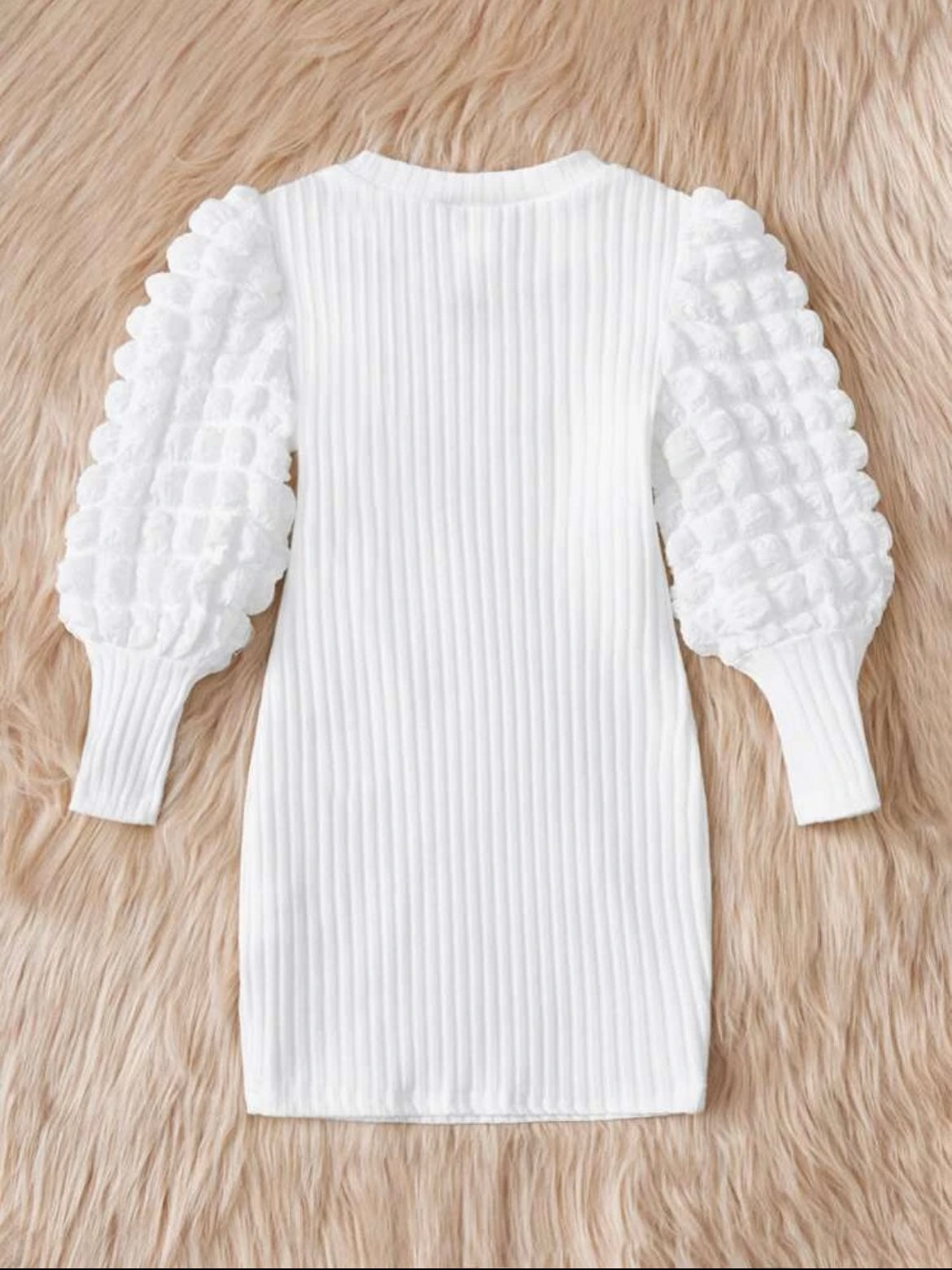 Toddler Girl Bishop Sleeves Ribbed Knit Dress