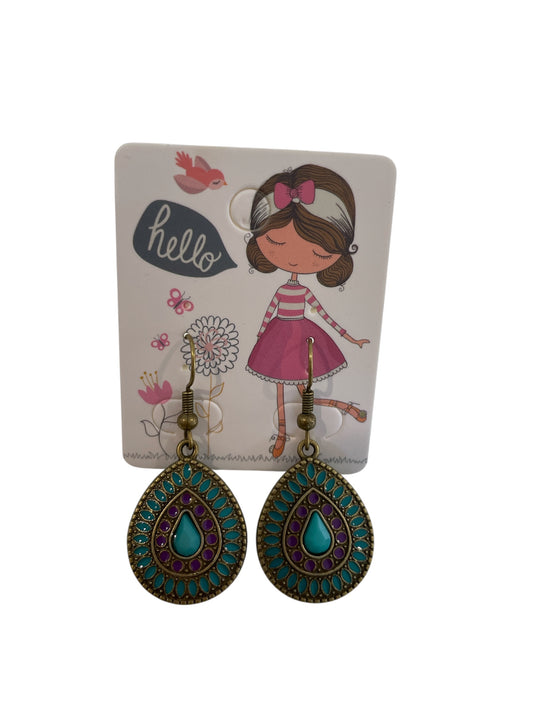 Turquoise Boho Teardrop Earrings
