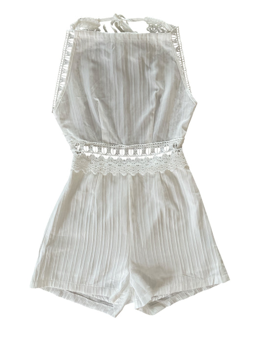 Women’s White Lace Dream Backless Jumpsuit