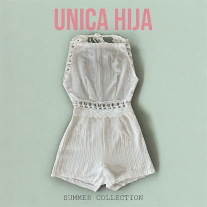Women’s White Lace Dream Backless Jumpsuit
