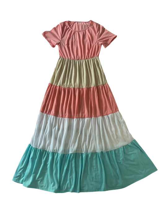 Sunset Sorbet Tiered Maxi Dress 💖