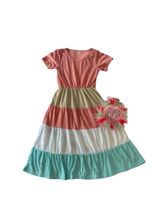 Mini Sunset Sorbet Tiered Dress 🩷👧🏼